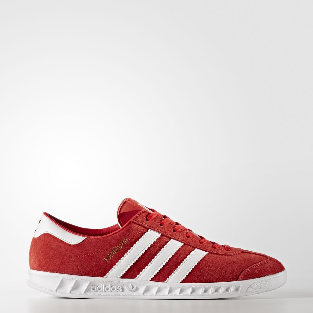 Adidas Hamburg - Originals γυναικεια - Κοκκινα/Ασπρα/Χρυσο Χρωμα Μεταλλικός,Μέγεθος: EU 36 – 54 2/3